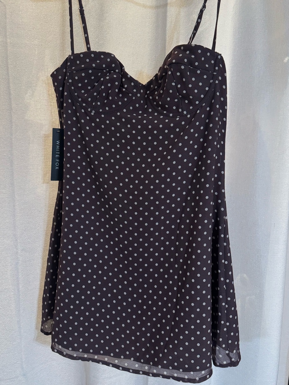 White Fox Brown Polka Dot Mini Dres